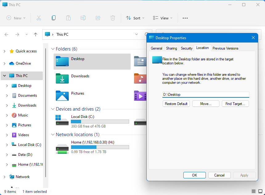 Desktop Shell Folder Location